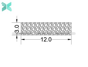 Gioăng cao su xốp EPDM CN -  3mm x 12mm Gioăng cao su xốp EPDM CN -  3mm x 12mm