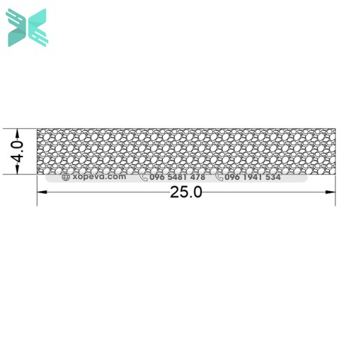 Gioăng cao su xốp EPDM CN -  4mm x 25mm