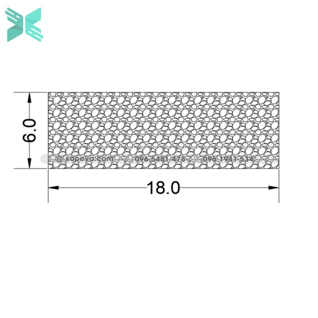 Gioăng cao su xốp EPDM CN 6x18