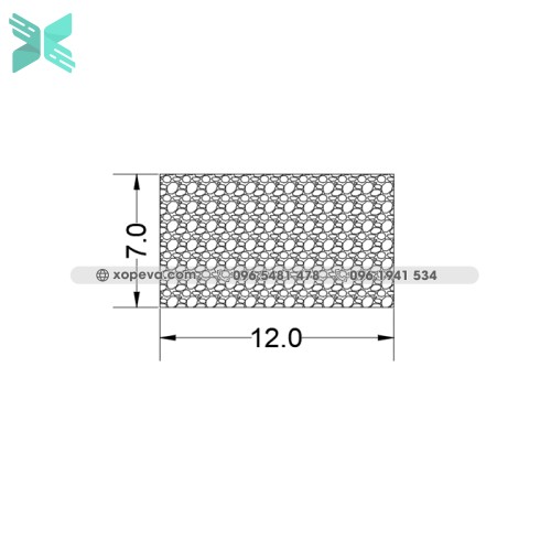 Gioăng cao su xốp EPDM 7x12