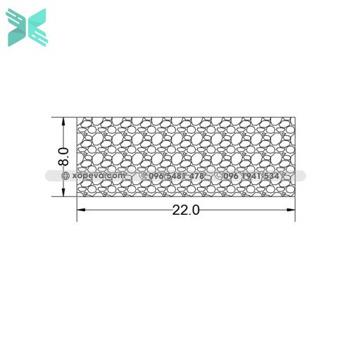Gioăng cao su xốp EPDM CN -  8mm x 22mm