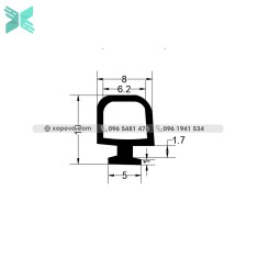 Gioăng silicon cửa lò nướng chữ T - 8mm x 11mm x 1mm Gioăng silicon cửa lò nướng chữ T - 8mm x 11mm x 1mm