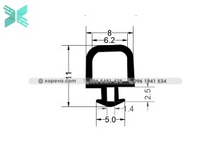 Gioăng silicon cửa lò nướng chữ T -  5mm x 11mm x 1mm  Gioăng silicon cửa lò nướng chữ T -  5mm x 11mm x 1mm