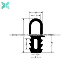 Gioăng silicon lò sấy - 28mm x 11mm x 1.7mm Gioăng silicon lò sấy - 28mm x 11mm x 1.7mm