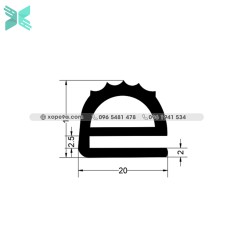 Gioăng silicon chữ E - 20mm x 17mm x 2mm Gioăng silicon chữ E - 20mm x 17mm x 2mm