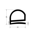 Gioăng silicon trắng chữ E - 20mm x 22mm x 2mm