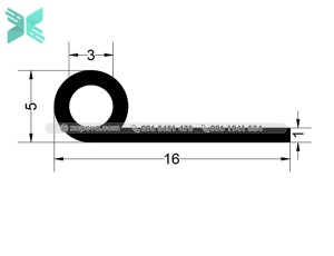 Gioăng cao su EPDM chữ P - 16mm x 5mm Gioăng cao su EPDM chữ P - 16mm x 5mm