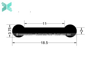 Cao su đùn chữ P - 18mm x 3.75mm Cao su đùn chữ P - 18mm x 3.75mm