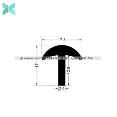 Gioăng cao su EPDM chữ T  - 17.3mm x 17mm Gioăng cao su EPDM chữ T  - 17.3mm x 17mm