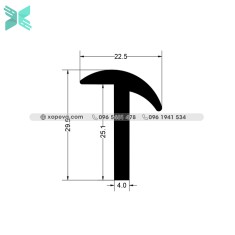 Gioăng cao su EPDM chữ T  - 22.5mm x 29.5mm Gioăng cao su EPDM chữ T  - 22.5mm x 29.5mm