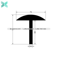 Cao su đùn chữ T - 75mm x 75mm Cao su đùn chữ T - 75mm x 75mm