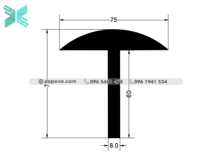 Cao su đùn chữ T - 75mm x 75mm Cao su đùn chữ T - 75mm x 75mm