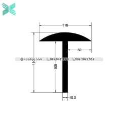 Cao su EPDM đùn chữ T - 110mm x 110mm Cao su EPDM đùn chữ T - 110mm x 110mm