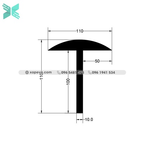 Cao su EPDM đùn chữ T - 110mm x 110mm