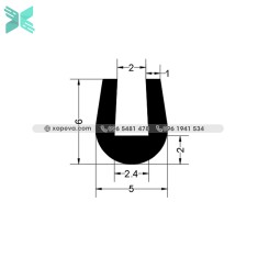 Gioăng cao su EPDM chữ U - 5mm x 6mmm Gioăng cao su EPDM chữ U - 5mm x 6mmm