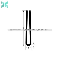 Gioăng cao su EPDM nẹp chữ U - 4mm x 23mm Gioăng cao su EPDM nẹp chữ U - 4mm x 23mm