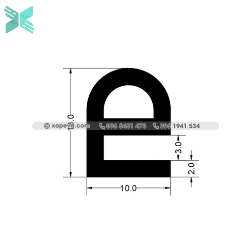 Gioăng silicon chữ E - 10x13x2