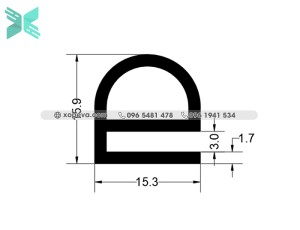 Gioăng silicon chữ E - 15.3x15.9x1.7