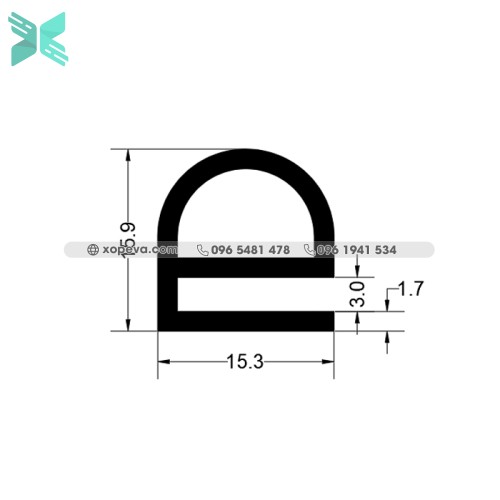 Gioăng silicon chữ E - 15.3x15.9x1.7