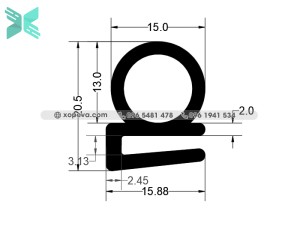 Gioăng silicon chữ E - 15.88x20.5x2