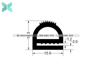 Gioăng silicon chữ E - 15x14.3x2