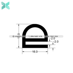 Gioăng silicon chữ E - 16x15x2 Gioăng silicon chữ E - 16x15x2