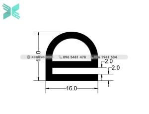 Gioăng silicon chữ E - 16x15x2