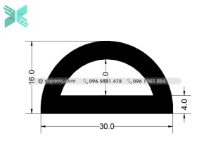 Gioăng cao su chữ D - 30x16x4 Gioăng cao su chữ D - 30x16x4