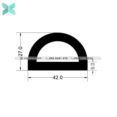 Gioăng cao su chữ D - 42x27x6 Gioăng cao su chữ D - 42x27x6