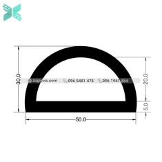 Gioăng cao su chữ D - 50x30x5 Gioăng cao su chữ D - 50x30x5