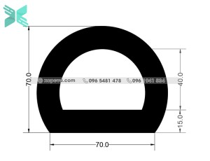 Gioăng cao su chữ D - 70x70x15 Gioăng cao su chữ D - 70x70x15