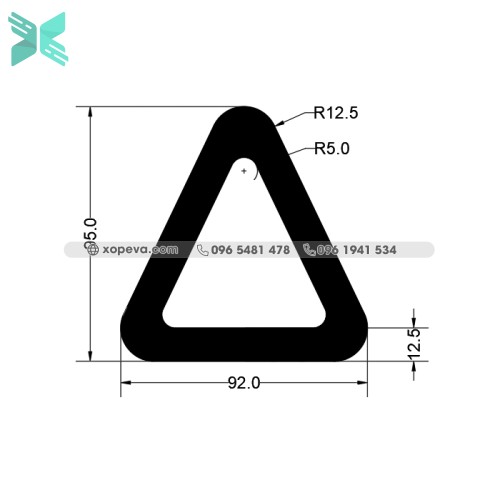 Gioăng cao su chữ D - 92x95x12.5