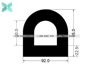 Gioăng cao su chữ D - 92x95x22.5 Gioăng cao su chữ D - 92x95x22.5
