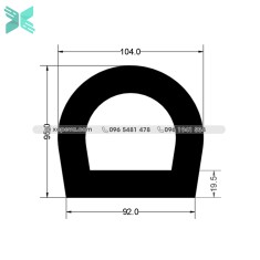 Gioăng cao su EPDM chữ D - 92x104x19.5 Gioăng cao su EPDM chữ D - 92x104x19.5