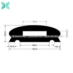 Gioăng cao su EPDM chữ D - 150x50x17.5 Gioăng cao su EPDM chữ D - 150x50x17.5