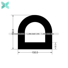 Gioăng cao su EPDM chữ D - 150x150x30 Gioăng cao su EPDM chữ D - 150x150x30