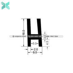 Gioăng cao su chữ H - 18x9x2 Gioăng cao su chữ H - 18x9x2