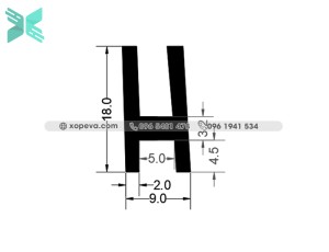 Gioăng cao su chữ H - 18x9x2 Gioăng cao su chữ H - 18x9x2