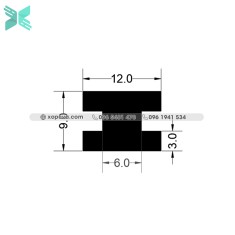 Gioăng cao su chữ H - 9x12x3 Gioăng cao su chữ H - 9x12x3