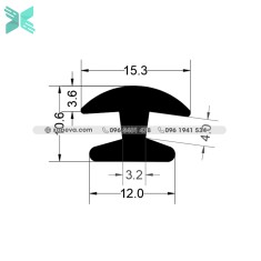 Gioăng cao su chữ H - 10.6x15.3x3.6 Gioăng cao su chữ H - 10.6x15.3x3.6