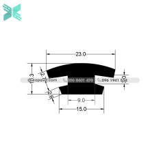 Gioăng cao su EPDM chữ H - 23x10.3x2.7 Gioăng cao su EPDM chữ H - 23x10.3x2.7
