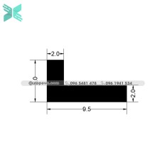 Gioăng cao su EPDM chữ L - 9.5mm x 5mm x 2mm Gioăng cao su EPDM chữ L - 9.5mm x 5mm x 2mm