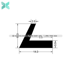 Gioăng cao su EPDM chữ L - 14mm x 10mm x 2mm Gioăng cao su EPDM chữ L - 14mm x 10mm x 2mm
