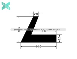 Gioăng cao su EPDM chữ L - 14mm x 10mm x 2mm Gioăng cao su EPDM chữ L - 14mm x 10mm x 2mm