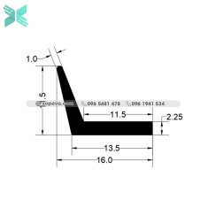 Gioăng cao su EPDM chữ L - 16mm x 11.5mm x 2.25mm Gioăng cao su EPDM chữ L - 16mm x 11.5mm x 2.25mm
