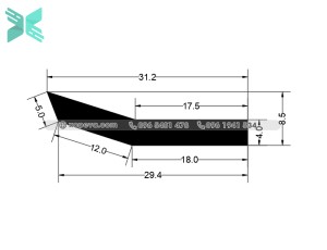 Gioăng cao su EPDM chèn cửa chữ L - 29.4x8.5x4 Gioăng cao su EPDM chèn cửa chữ L - 29.4x8.5x4