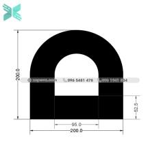 Đệm cao su EPDM chữ D  - 200x200x52.5 Đệm cao su EPDM chữ D  - 200x200x52.5