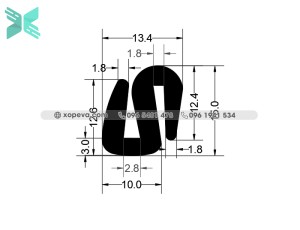 Gioăng cao su EPDM cho kính chữ S - 15x10x3 Gioăng cao su EPDM cho kính chữ S - 15x10x3
