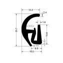 Gioăng cao su EPDM cho kính chữ S - 25.7x16x3