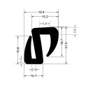 Gioăng cao su EPDM cho kính chữ S - 21x10.7x3.1